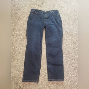 Talbots Jeans Womens 8P 8 Petite Flawless Five Pocket Slim Ankle Blue Dark Wash